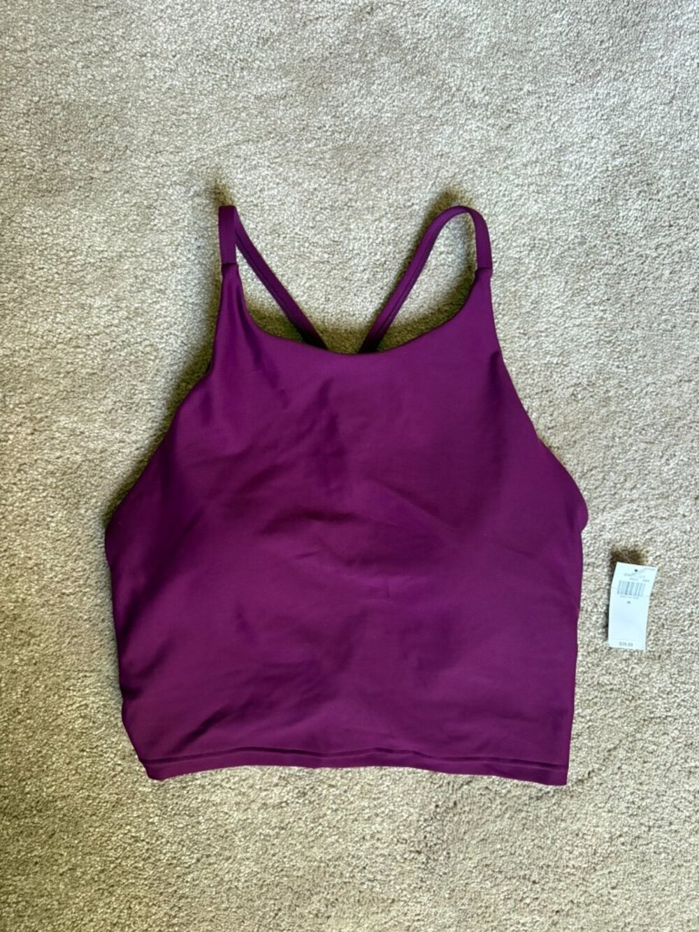 Old Navy Active Light Support PowerSoft Longline Sports Bra - Plumeria